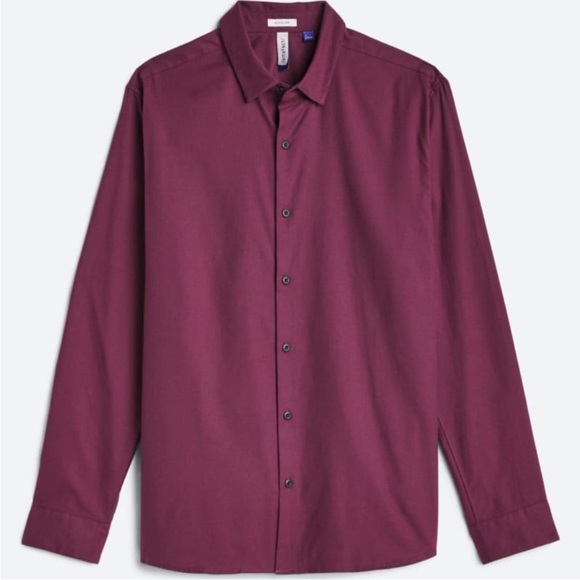 Stitch Fix burgundy maroon button-down long sleeve shirt ARTEFACT slim large - Picture 2 of 8